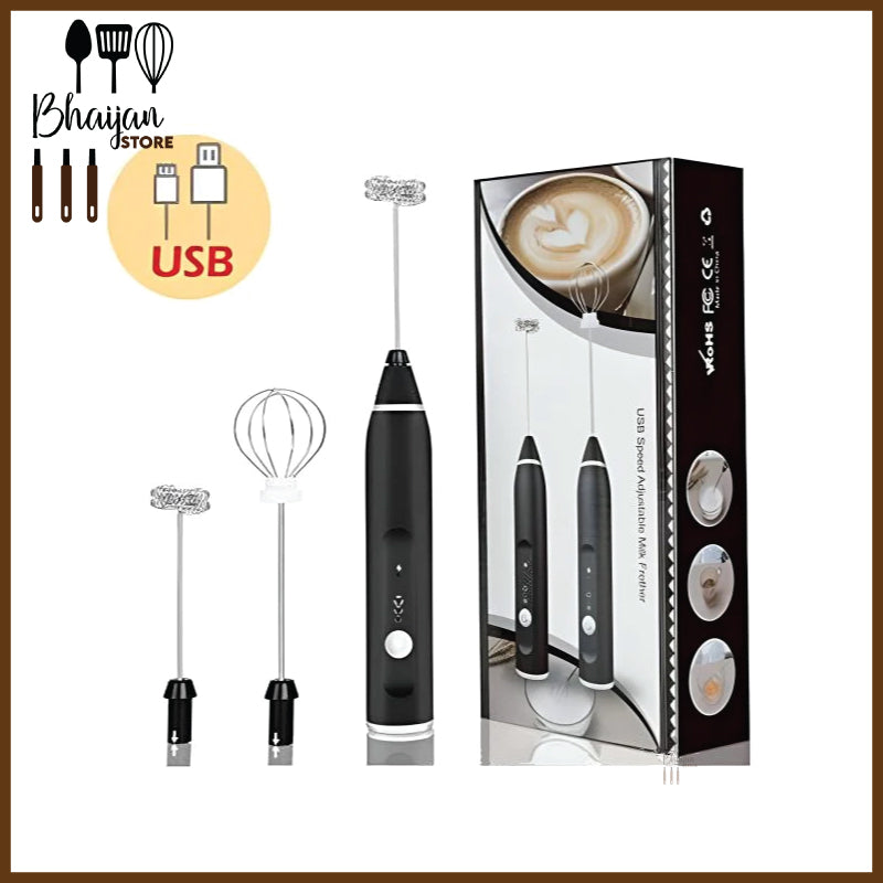 2-in-1 Rechargeable Electric Hand Mixer & Milk Frother