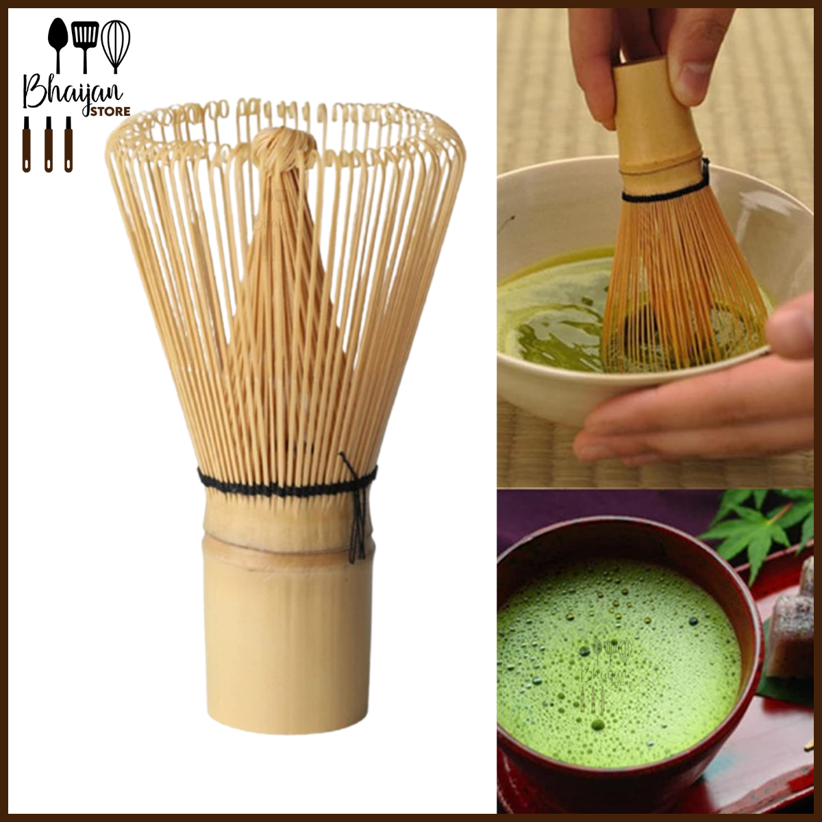 Matcha Green Tea Whisk Japanese Style Bamboo Matcha Powder Brush