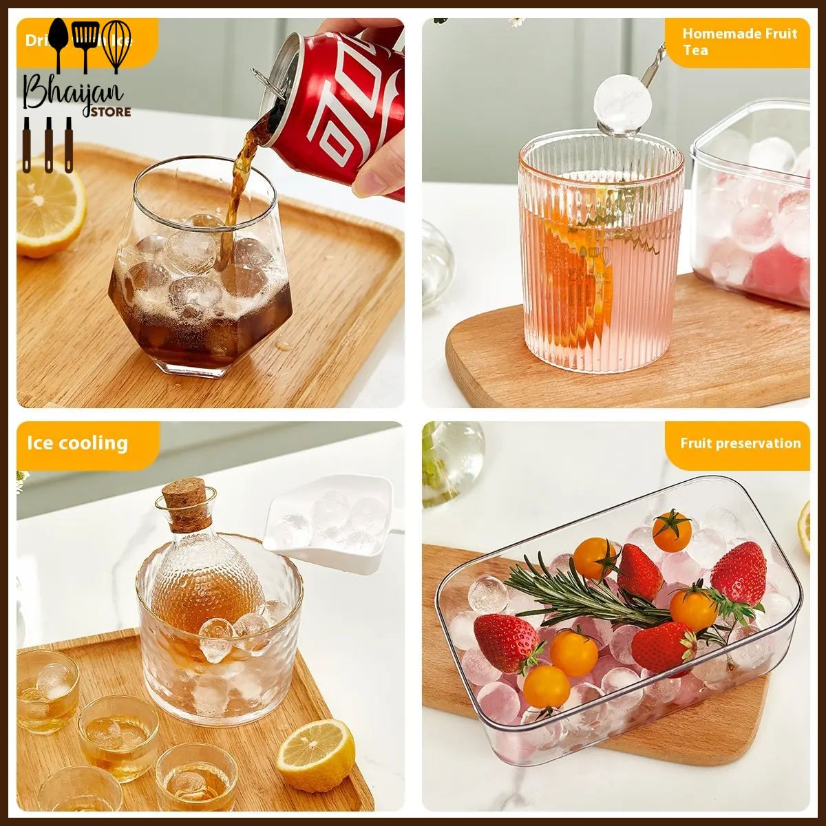 22-Cube Ball Shaped Ice Tray (With Lid)(10574)