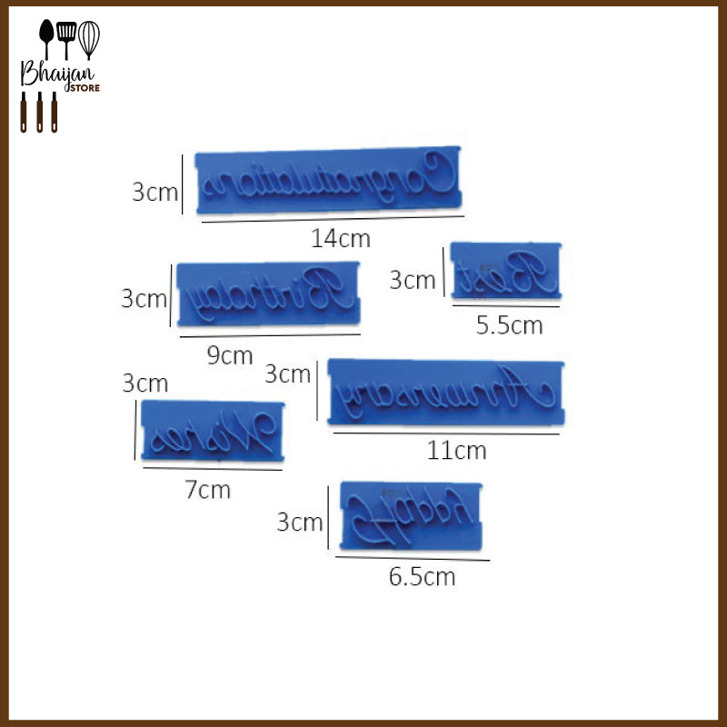 6-Piece Best Wishes Fondant Embosser Set - Plastic