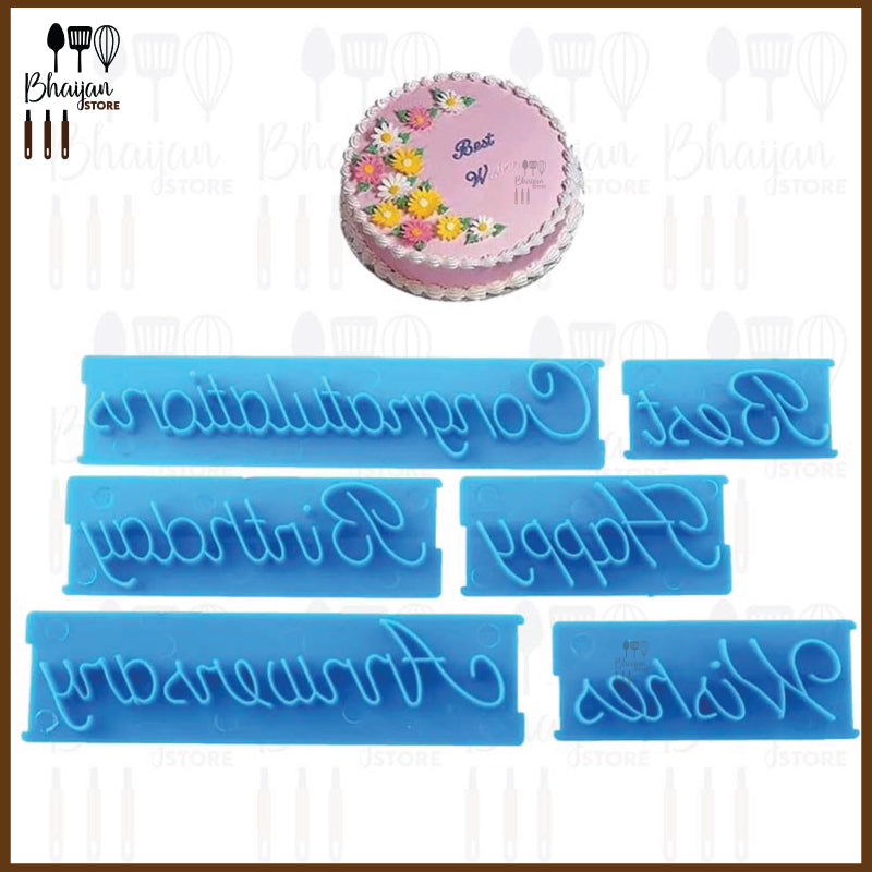 6-Piece Best Wishes Fondant Embosser Set - Plastic