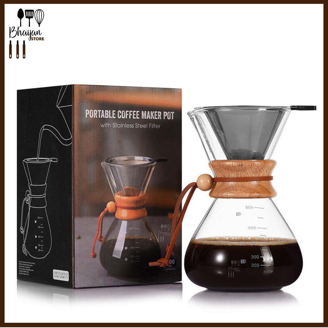Borosilicate Glass Pour Over Coffee Maker