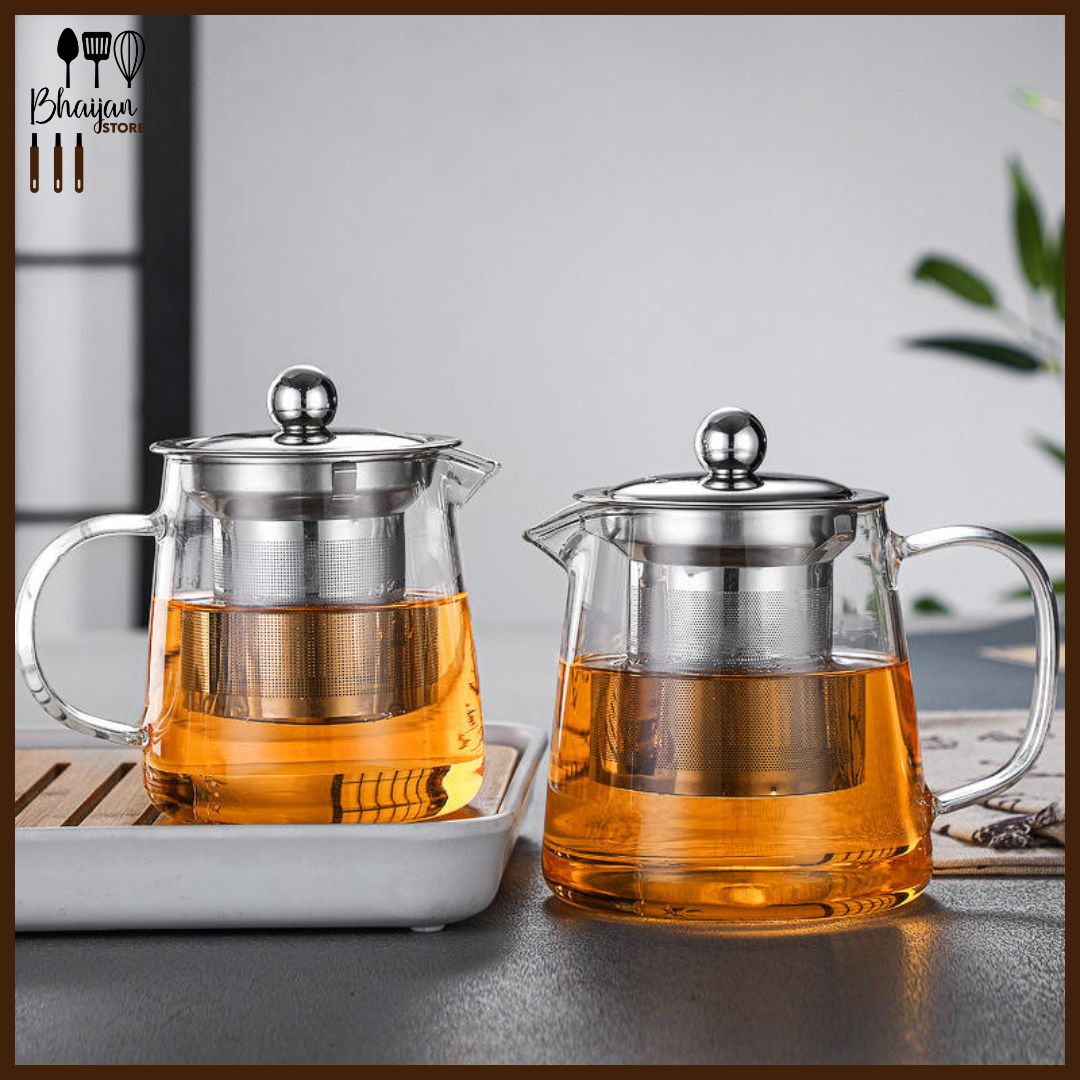 Borosilicate Glass Teapot with Stainless Steel Infuser