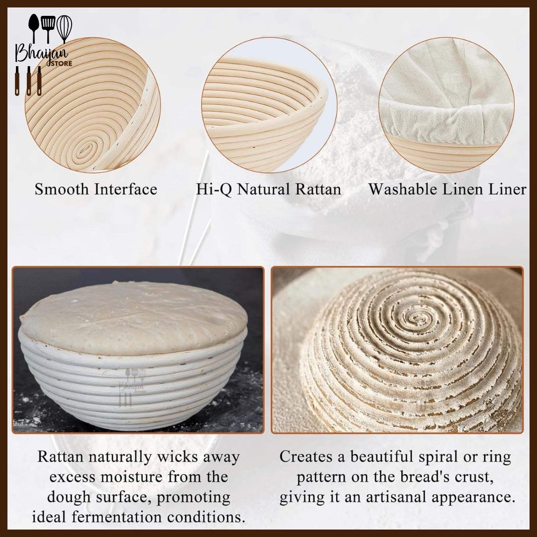 Bread Proofing Basket (Banneton) with Liner