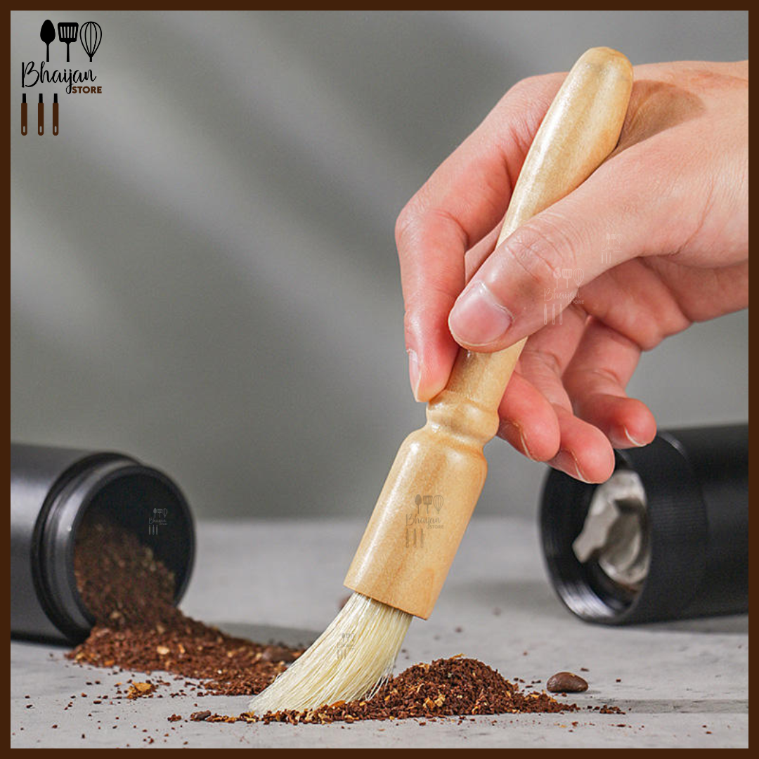 Coffee Grinder Cleaning Brush with Wooden Handle