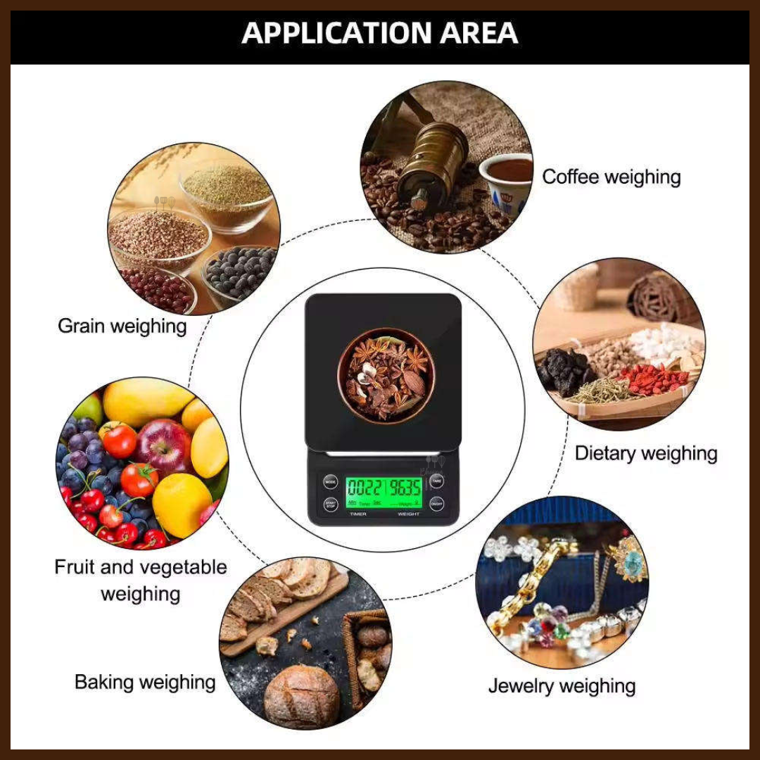 Precision Coffee Scale with Timer 3kg / 0.1g