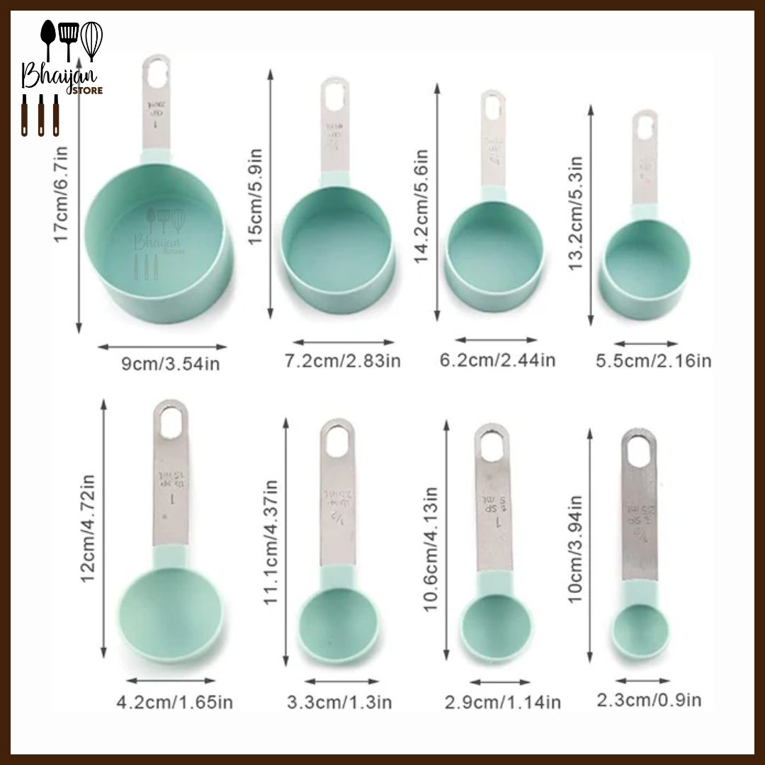 Measuring Cups & Spoons Set – 8 Pieces