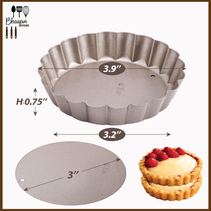Mini Pie / Tart Plate Non - Stick Lose Bottom 4-inch