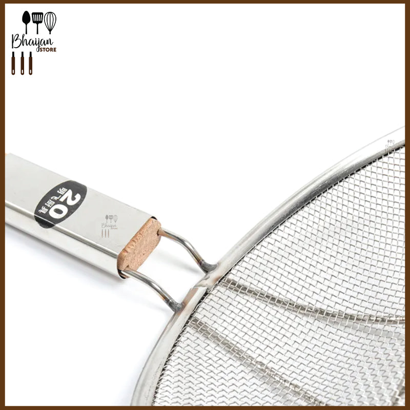 Noodle Strainer Mesh Wire Strainer Wooden Handle