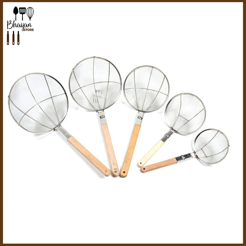 Noodle Strainer Mesh Wire Strainer Wooden Handle