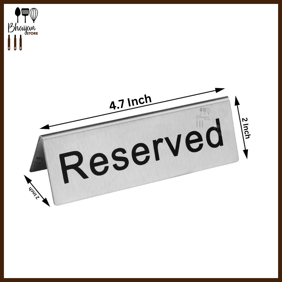 Stainless Steel Double Sided Reserved Table Sign