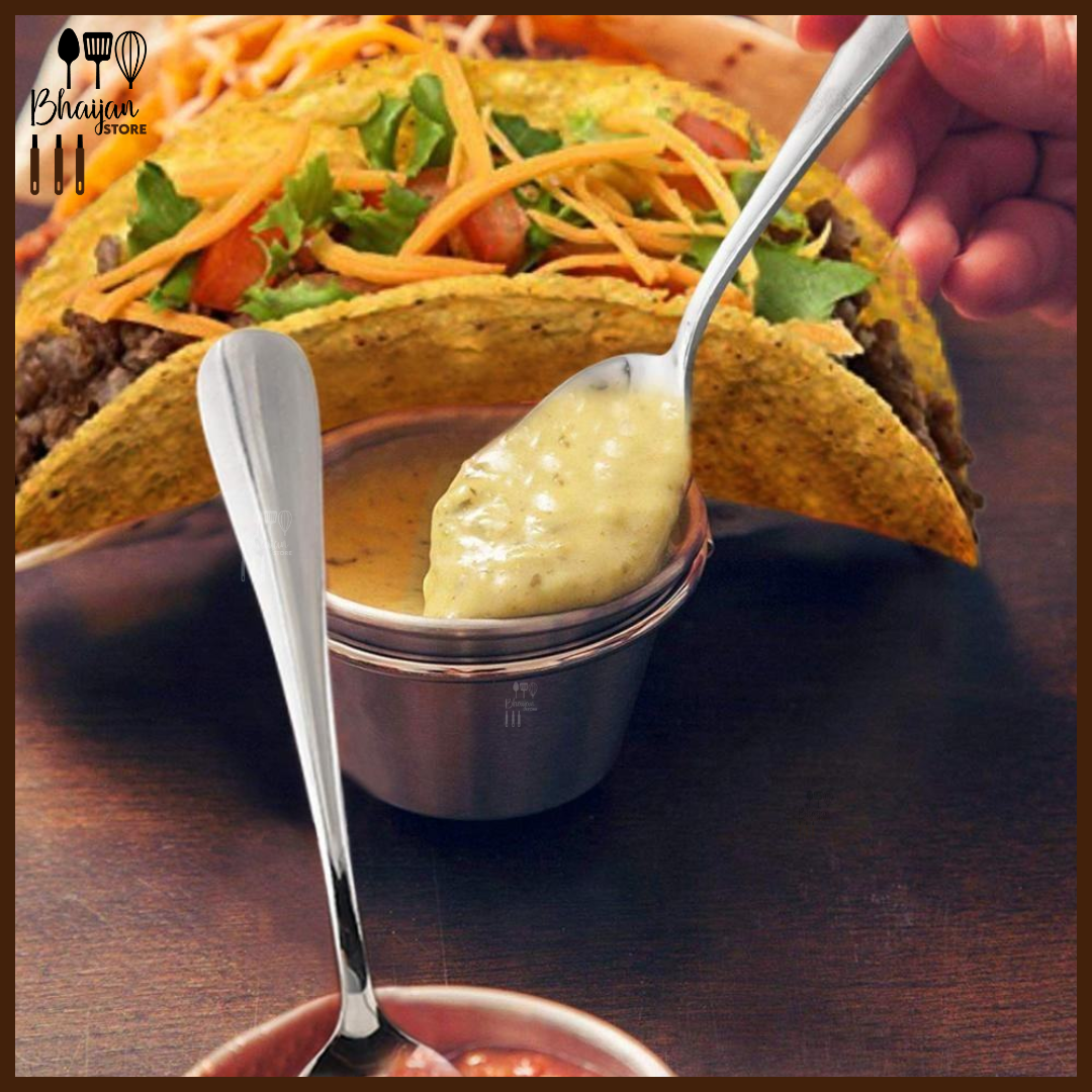 Stainless Steel Taco Holder Rack with Sauce Ramekins