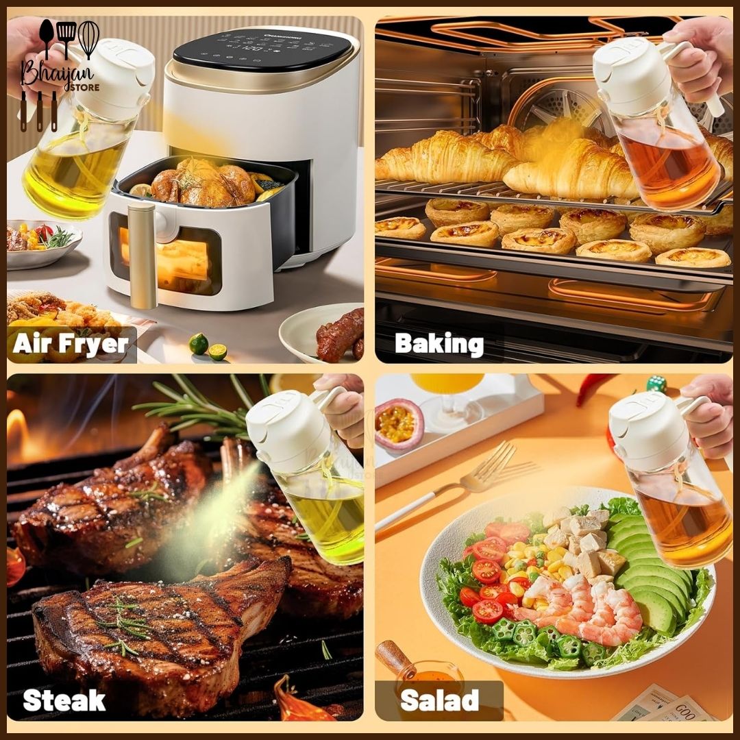 2-in-1 Oil Sprayer & Pour Bottle (Leak-Proof Design)