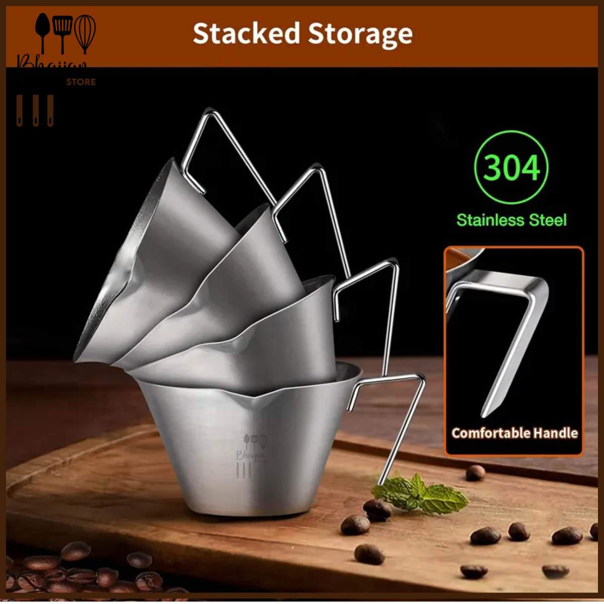 Espresso Measuring Cup Stainless Steel