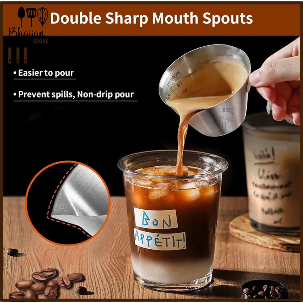 Espresso Measuring Cup Stainless Steel