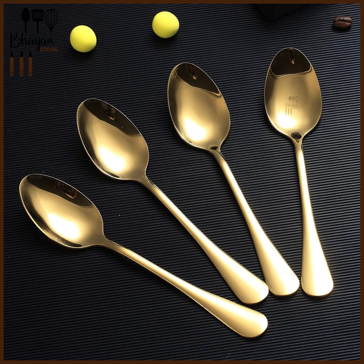 Stainless Steel Tea Spoon Golden – 6 pcs Set