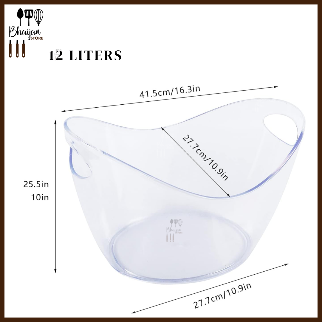 Acrylic Ice Bucket with Handles 12L