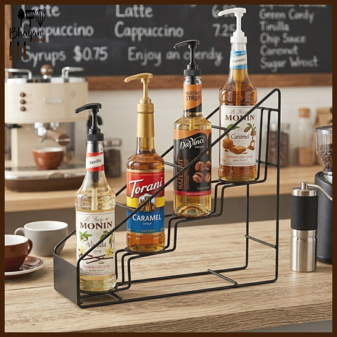 Metal Syrup Bottle Stand Holder