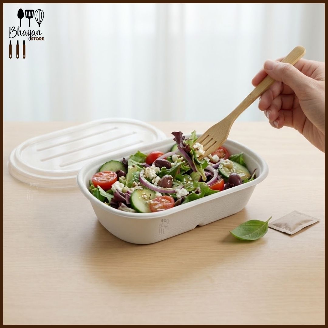 Biodegradable Oval Food Box with Lid - 1000pcs