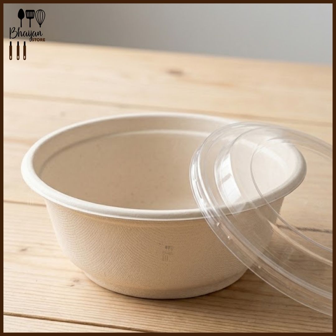 Biodegradable Round Food Box with Lid 1000ml