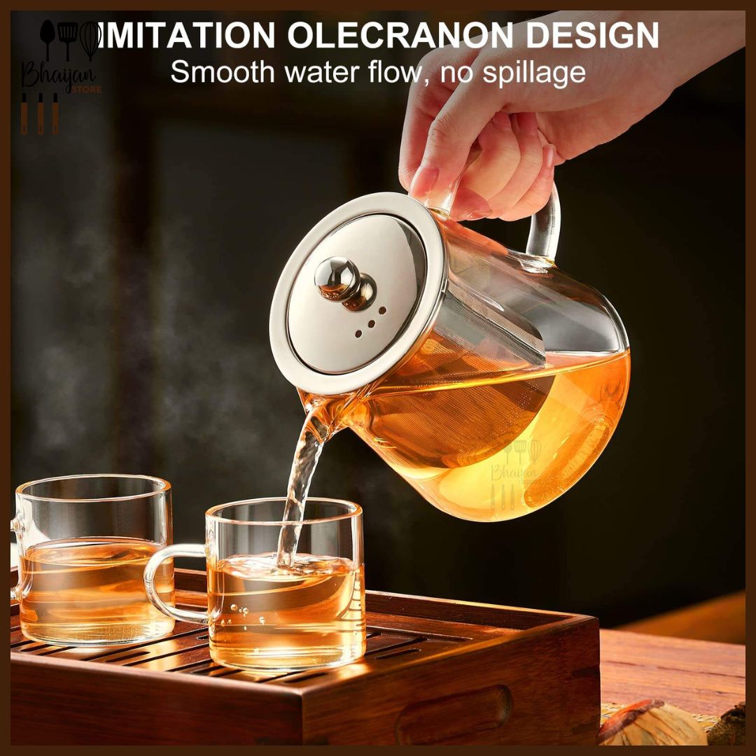 Borosilicate Glass Teapot with Stainless Steel Infuser