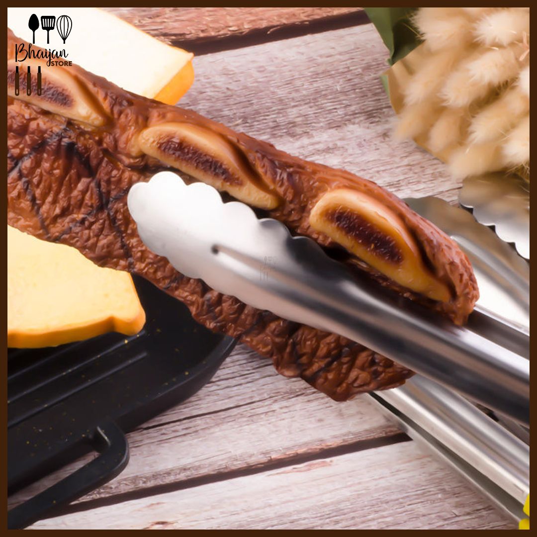 Stainless Steel Buffet Serving Tongs with Silicone Grip