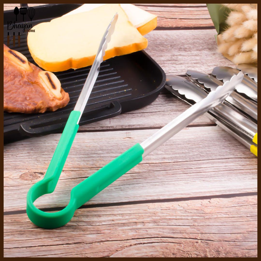 Stainless Steel Buffet Serving Tongs with Silicone Grip