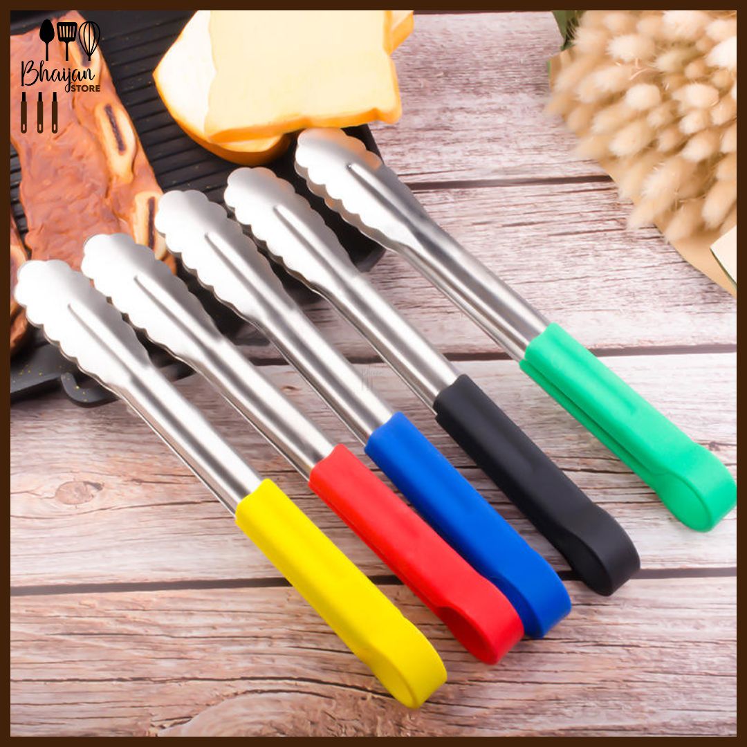 Stainless Steel Buffet Serving Tongs with Silicone Grip