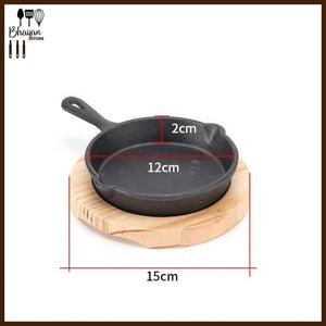 Cast Iron Serving Pan with Wooden Base