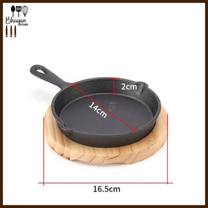 Cast Iron Serving Pan with Wooden Base
