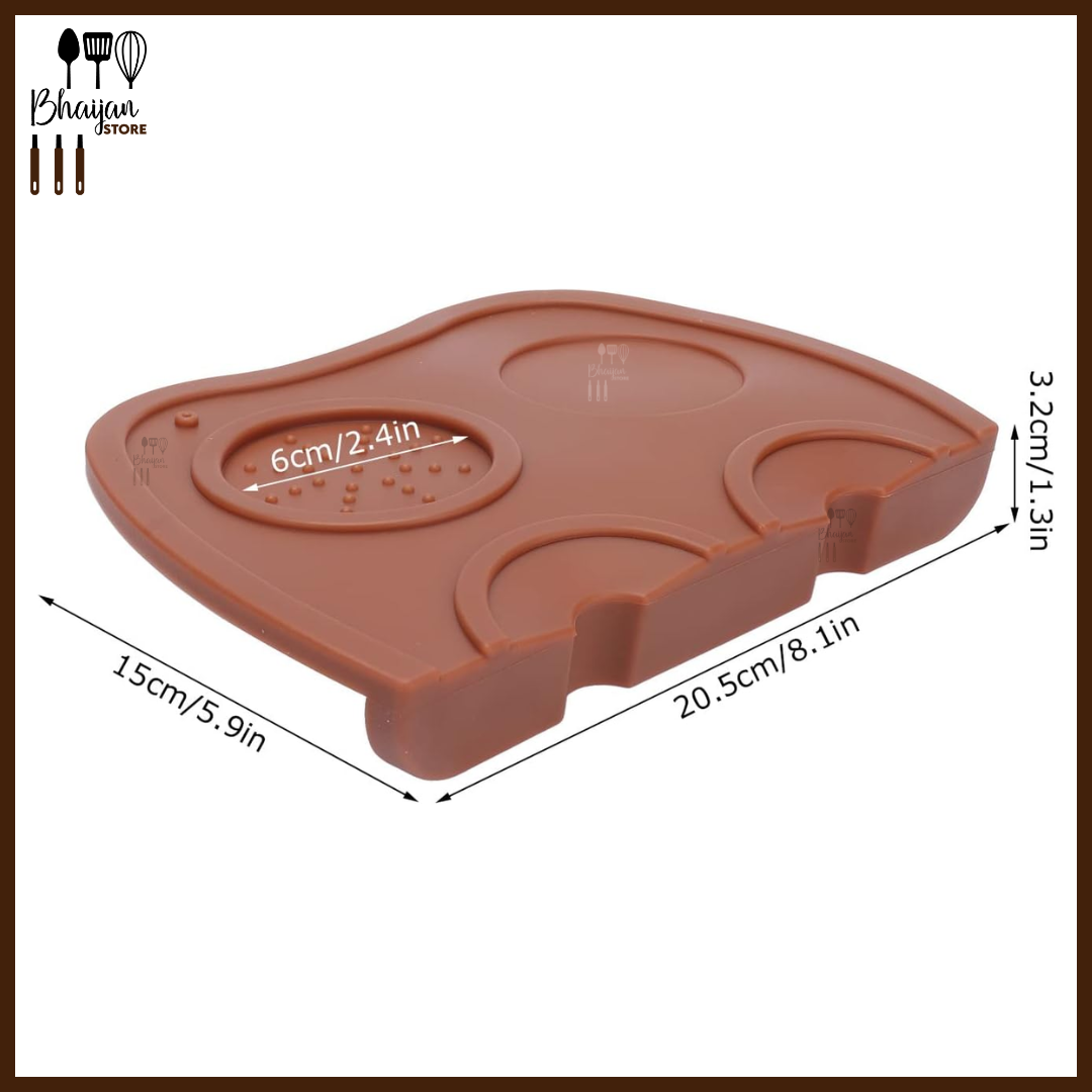 Double Silicone Coffee Tamper Mat – Brown