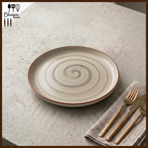Ceramic Collar Dinner Plate - 10.5 Inch
