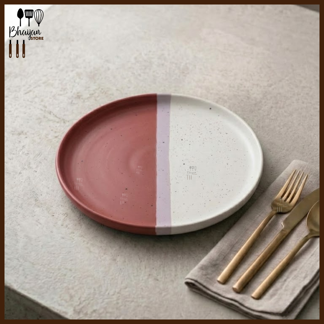 Ceramic Collar Dinner Plate - 10.5 Inch