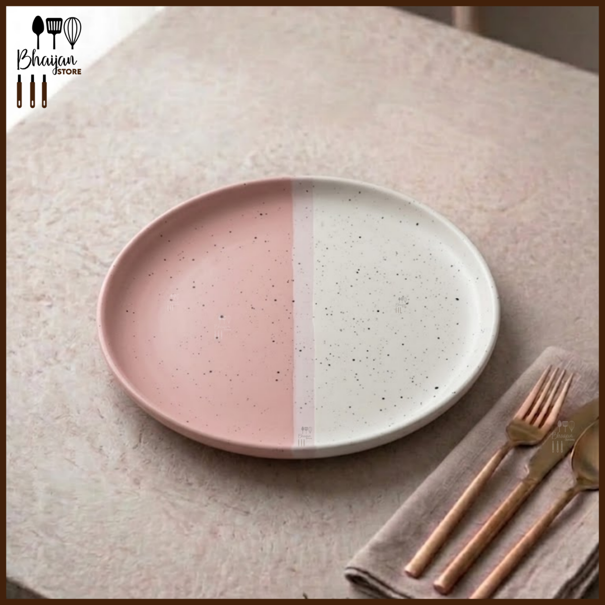 Ceramic Collar Dinner Plate - 10.5 Inch