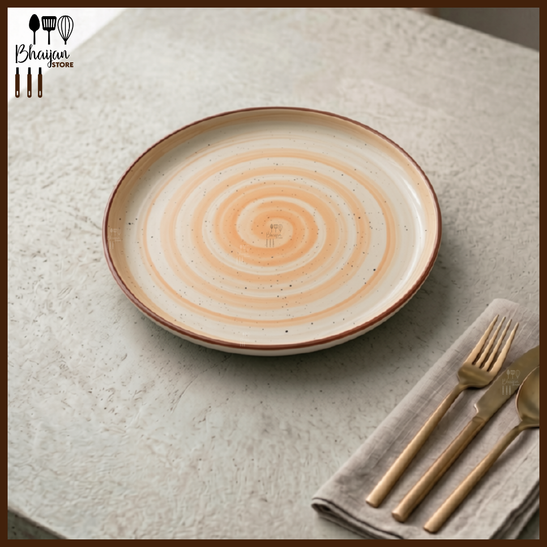 Ceramic Collar Dinner Plate - 10.5 Inch
