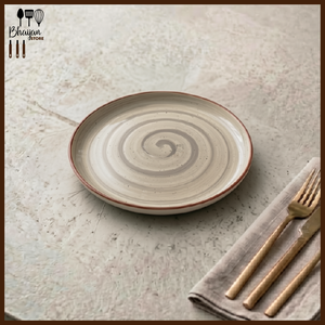 Ceramic Collar Dinner Plate - 8.5 Inch