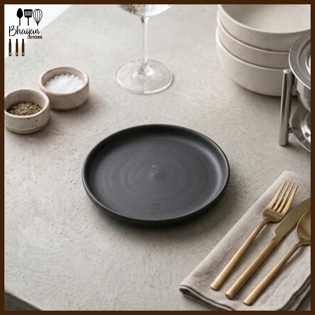 Ceramic Collar Dinner Plate - 8.5 Inch