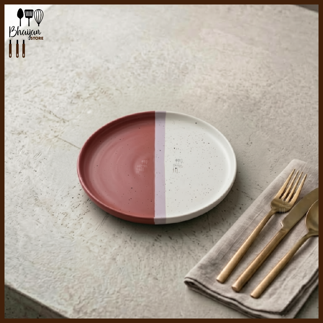 Ceramic Collar Dinner Plate - 8.5 Inch