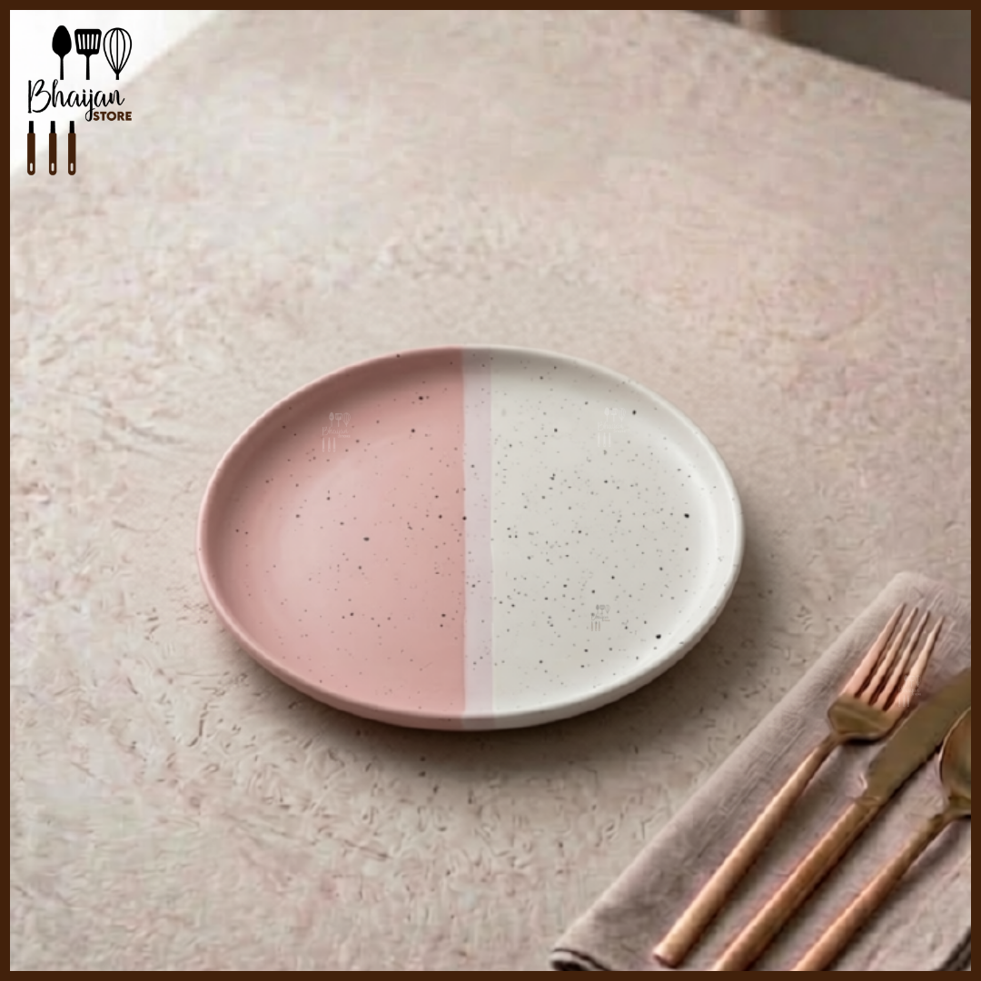 Ceramic Collar Dinner Plate - 8.5 Inch