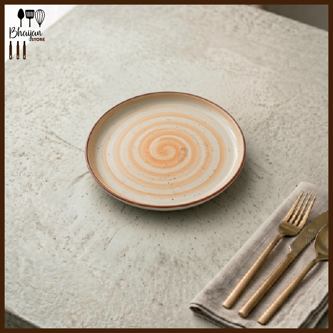 Ceramic Collar Dinner Plate - 8.5 Inch