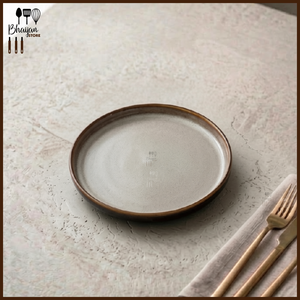 Ceramic Collar Dinner Plate - 8.5 Inch