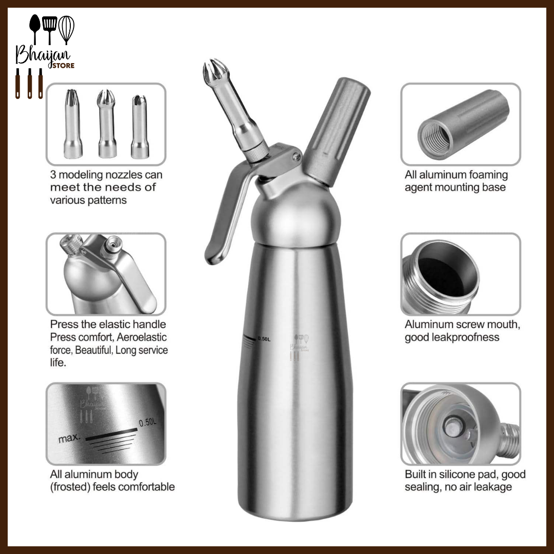 Cream Whipper Dispenser – Stainless Steel
