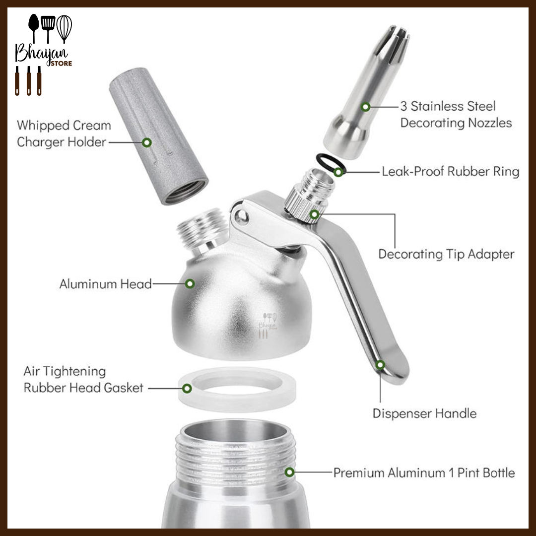 Cream Whipper Dispenser – Stainless Steel