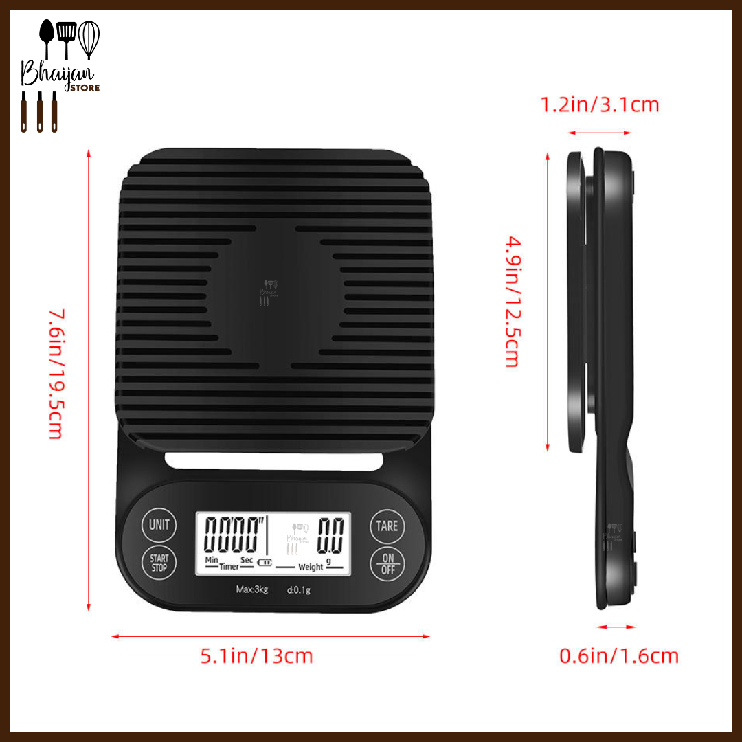 Digital Coffee Scale with Timer 3kg / 0.1g