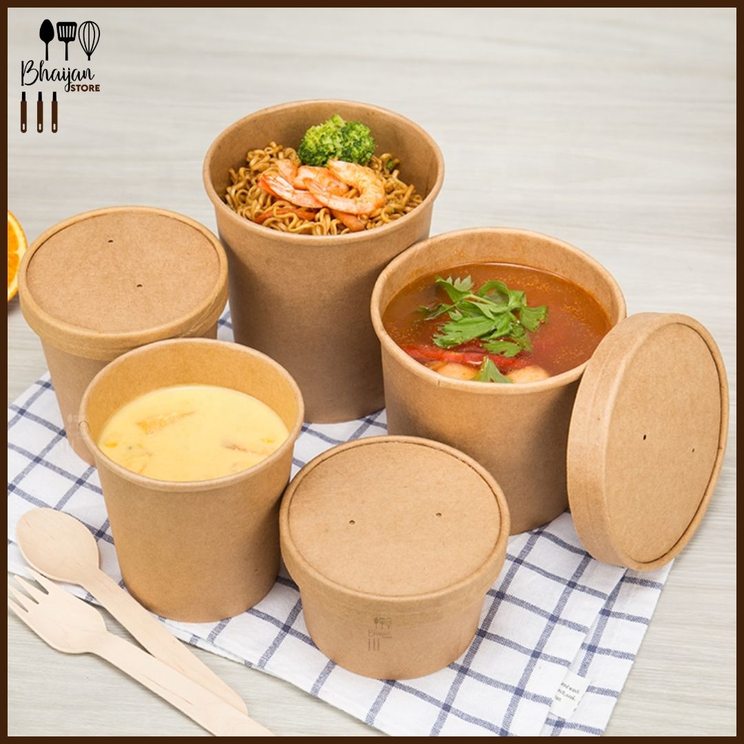 Disposable Food Bucket with Lid 1000ml - 50 Pcs