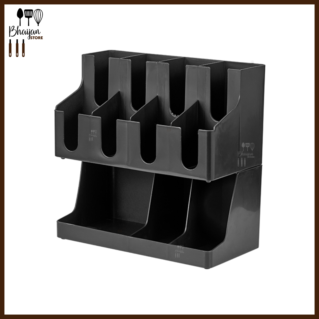 Double Layer Coffee Cup & Condiment Organizer Station
