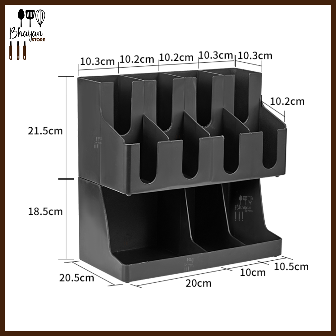 Double Layer Coffee Cup & Condiment Organizer Station