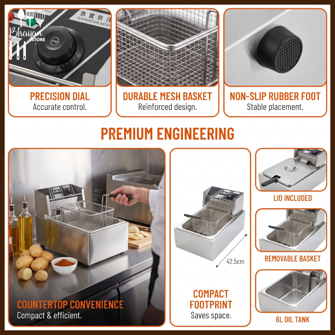 Electric Fryer - 6 Liters Single