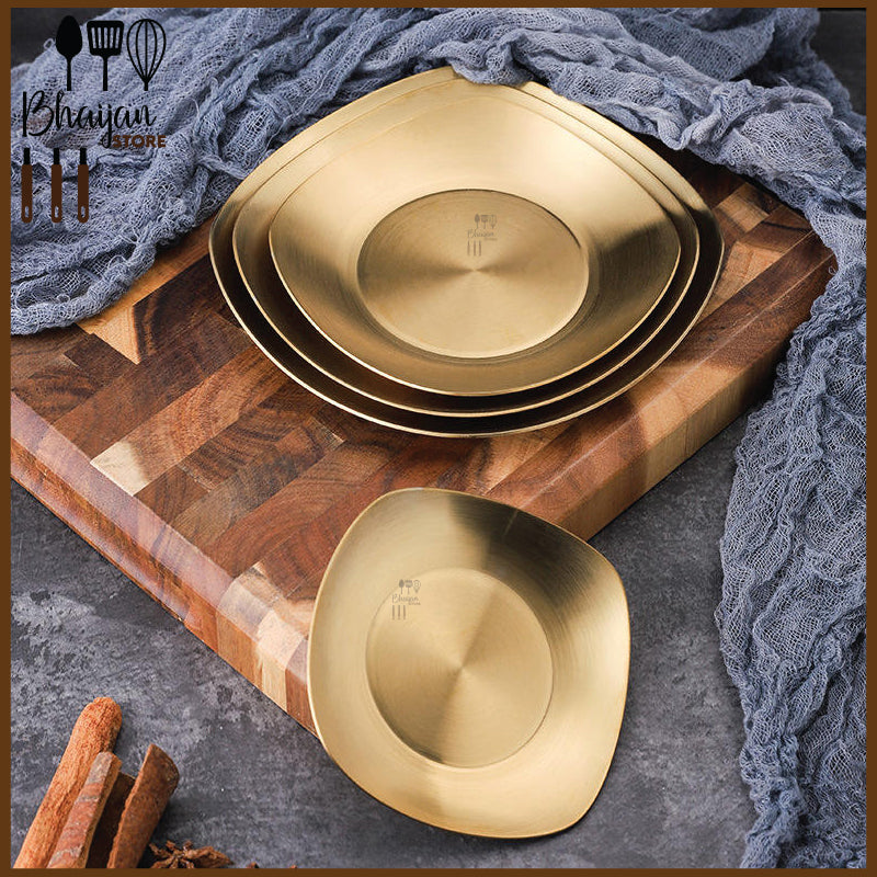 Stainless Steel Golden Plate