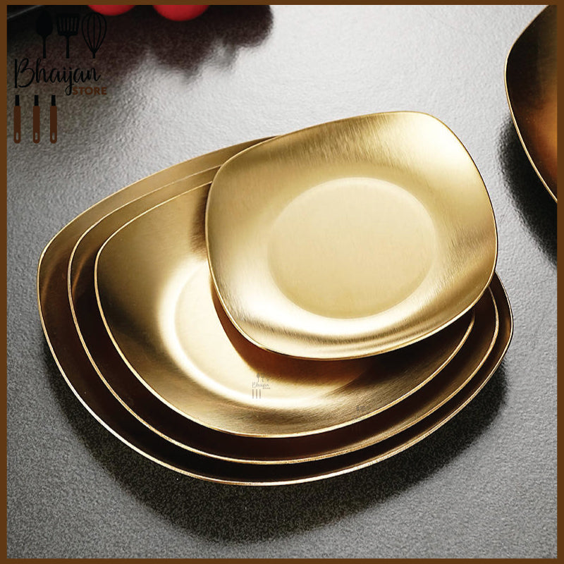 Stainless Steel Golden Plate